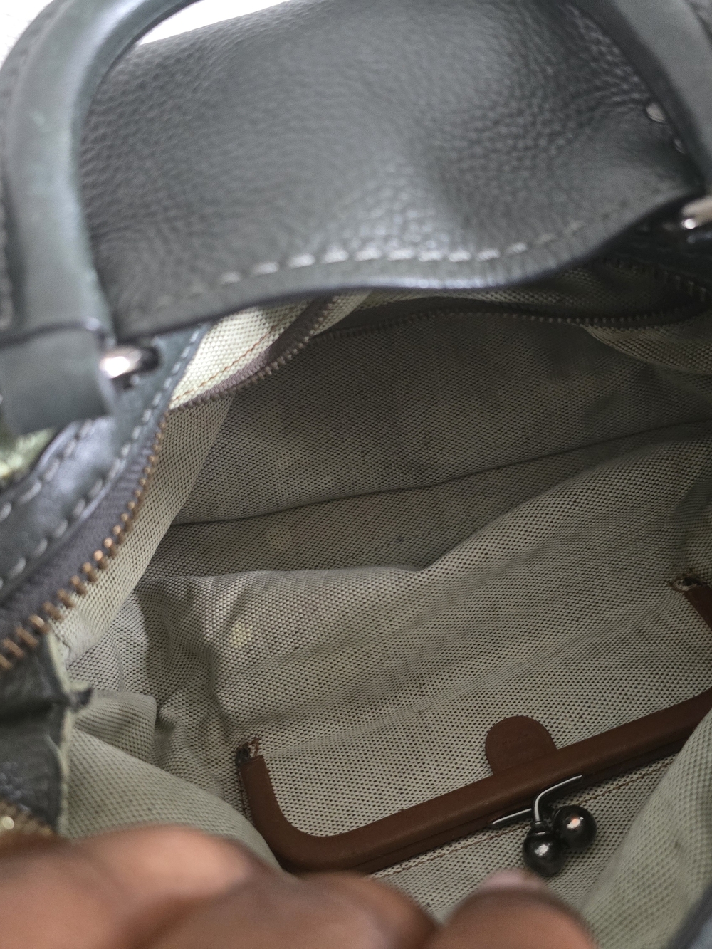 Coach Rogue Pebbled Leather Satchel Dark Green / Black Refurbished - Picture 6 of 8